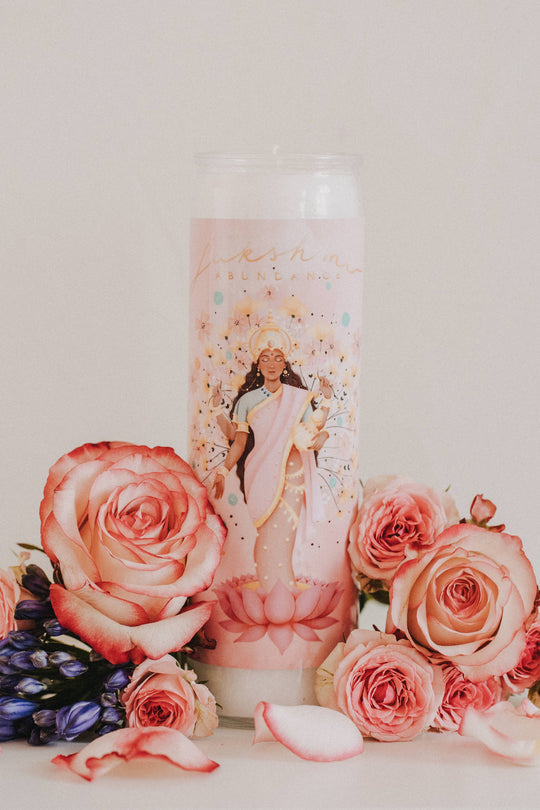 Pink Lakshmi Altarkerze ~ Fülle