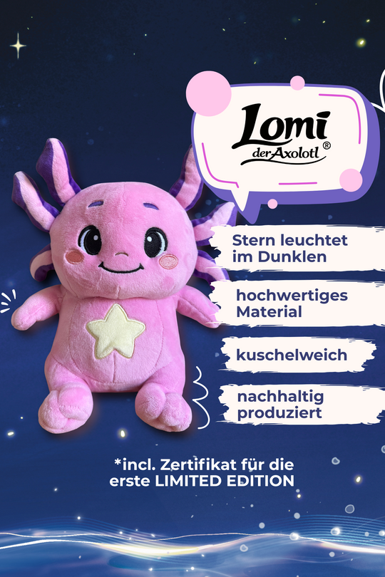 LOMI der Axolotl® ~ Das Original Kuscheltier (LIMITED EDITION) // Lieferung Ende Oktober 2026