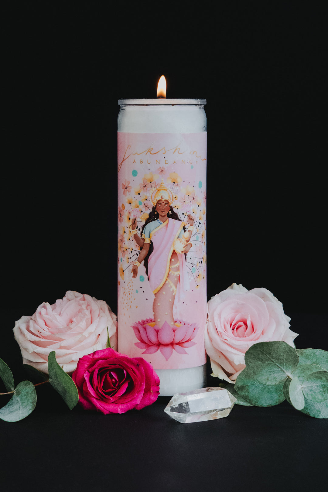 Pink Lakshmi Altarkerze ~ Fülle