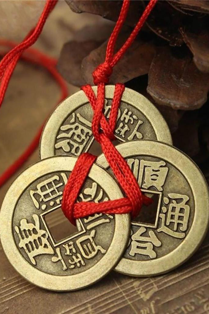 Glücksmünzen für Geldbeutel-Ritual